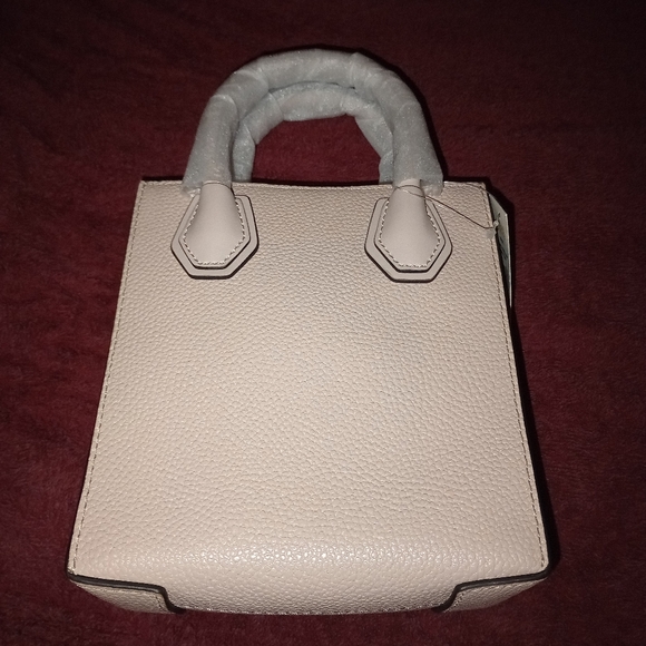 NWT Michael kors Mercer Extra-Small Pebbled Leather Crossbody Bag Powder Blush - Picture 7 of 14